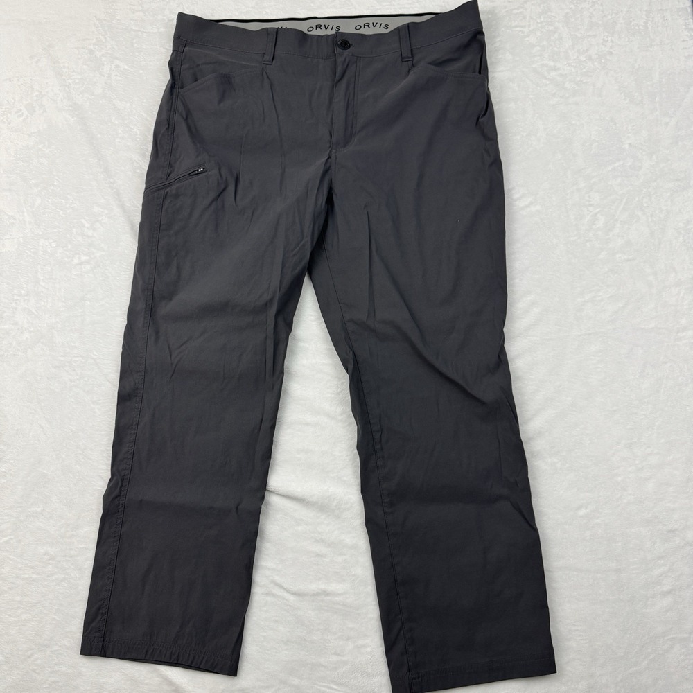 Orvis Classic Lightweight 5 Pocket Tech Pants Mens 40 x 30  Gray Nylon